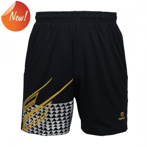 Apacs LHI Black Shorts with silver/gold trim (BSH106-AT)
